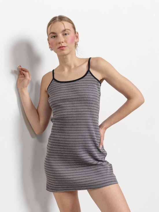 Xhilaration Dresses & Skirts - Vintage Ribbed Mini Dress: Striped Cami Sun Dress, USA Made Small